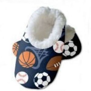 Snoozies Sports Balls Navy Blue Non-Skid Slipper